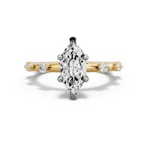 Image for Marquise Pave Basket Ring with Floating Station band