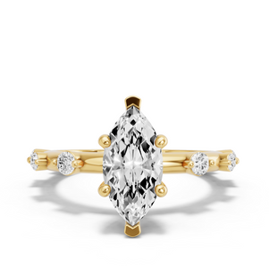 Image for Marquise Pave Basket Ring with Floating Station band