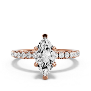 Image for Marquise Pave Basket Ring with French Pave band
