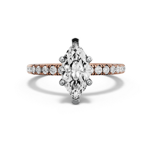 Image for Marquise Pave Basket Ring with French Pave band