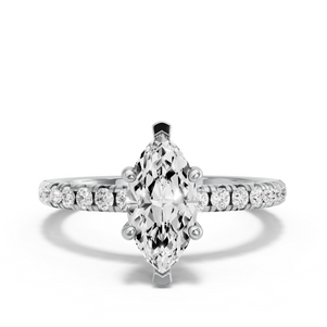 Image for Marquise Pave Basket Ring with French Pave band