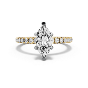 Image for Marquise Pave Basket Ring with French Pave band