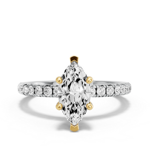 Image for Marquise Pave Basket Ring with French Pave band