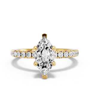 Image for Marquise Pave Basket Ring with French Pave band