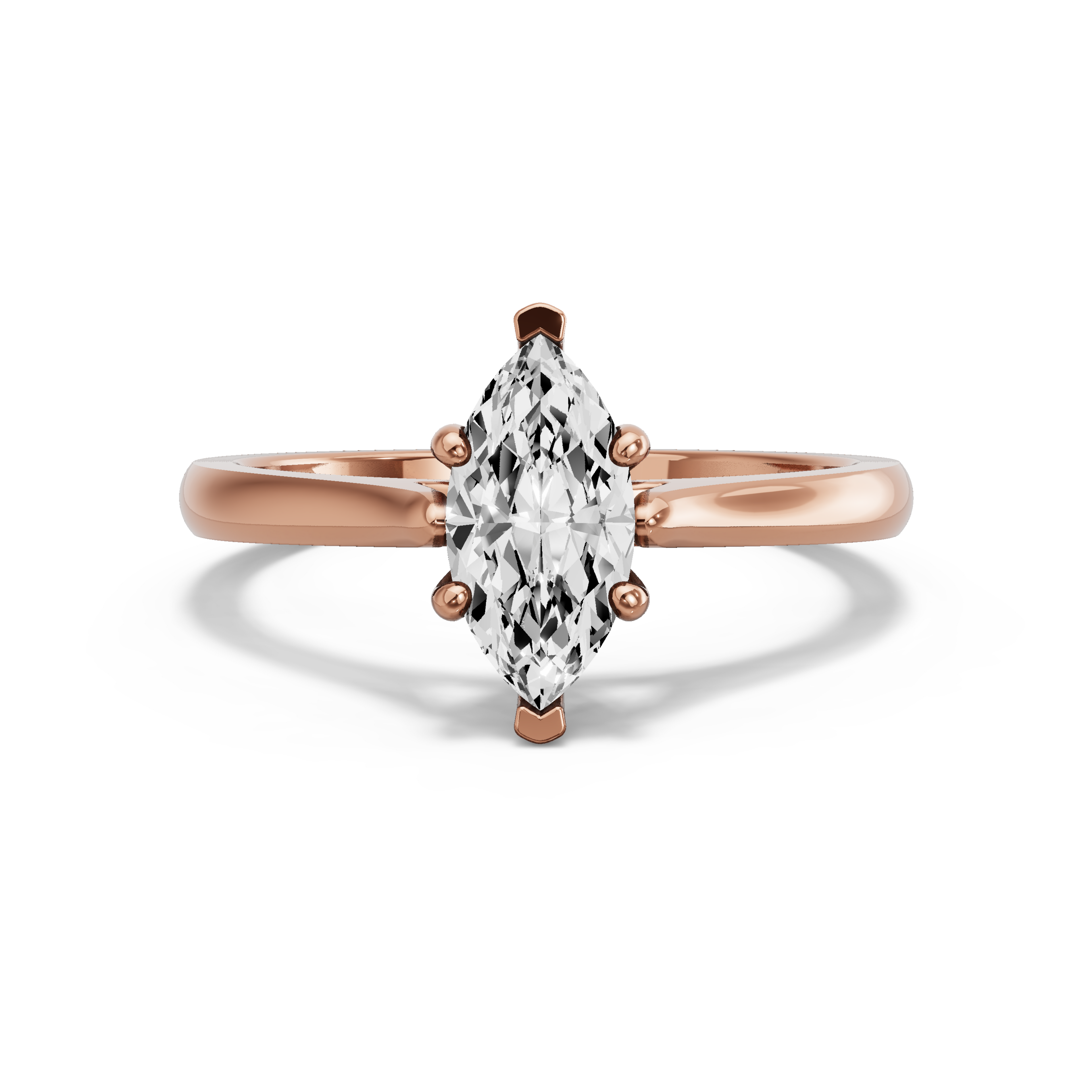 Image for Marquise Pave Basket Ring with Knife Edge Cathedral band in 18K Rose Gold