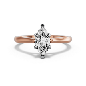 Image for Marquise Pave Basket Ring with Knife Edge Cathedral band