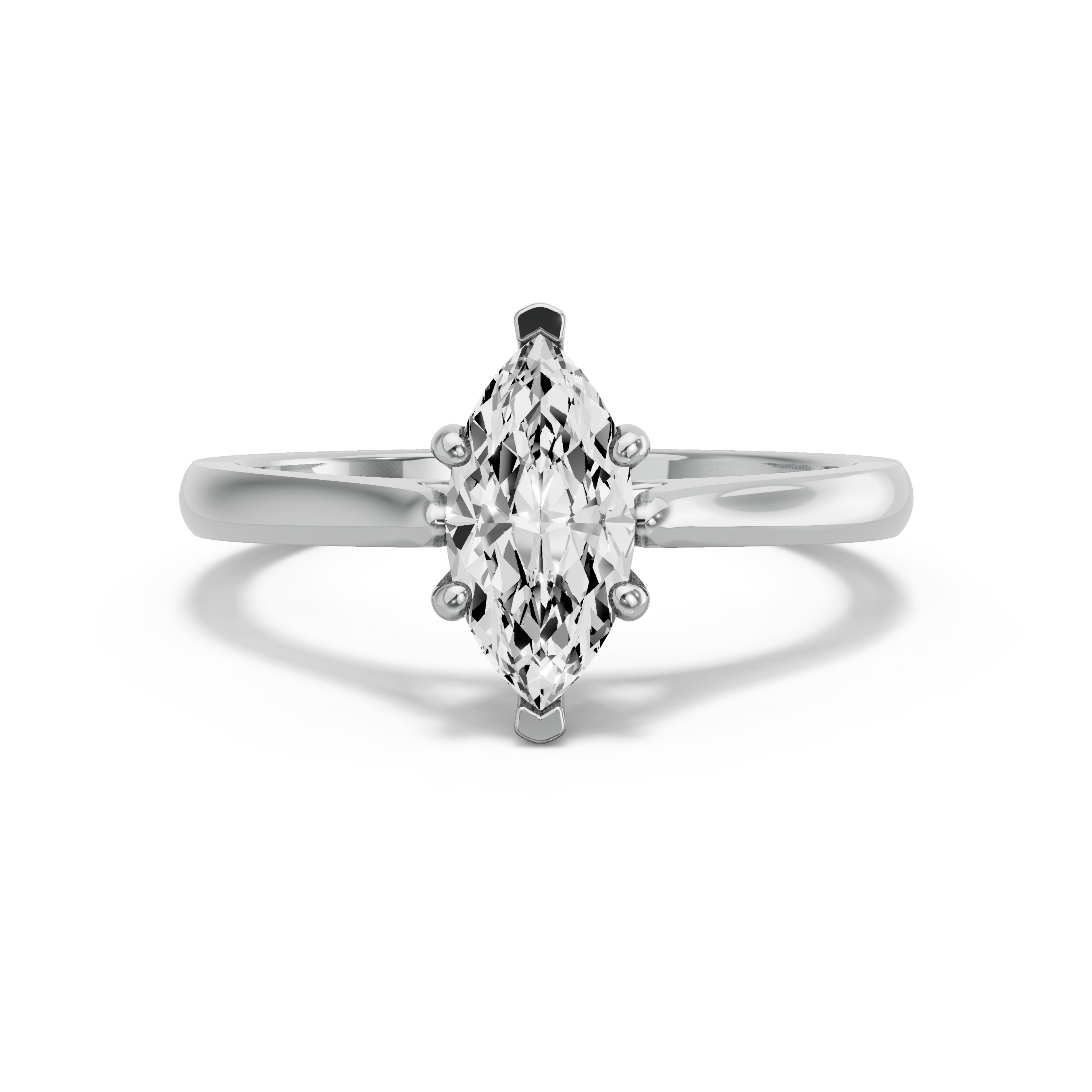 Image for Marquise Pave Basket Ring with Knife Edge Cathedral band in 950 Platinum