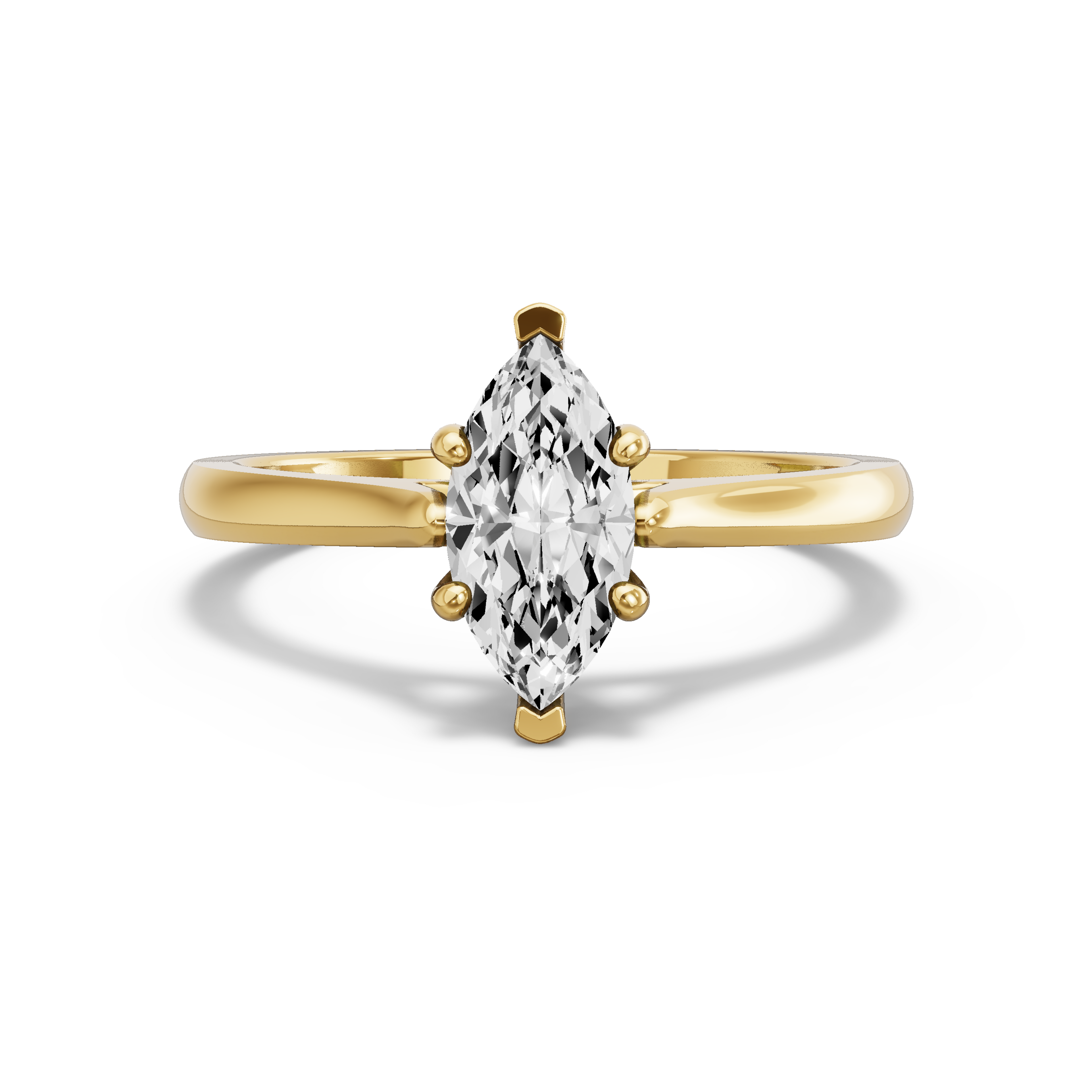Image for Marquise Pave Basket Ring with Knife Edge Cathedral band in 14K Yellow Gold