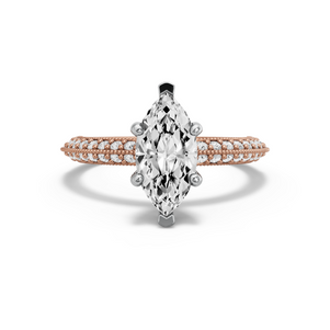 Image for Marquise Pave Basket Ring with Knife Edge Pave band