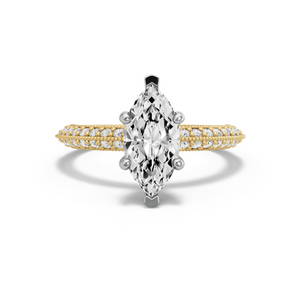 Image for Marquise Pave Basket Ring with Knife Edge Pave band