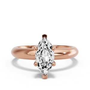 Image for Marquise Pave Basket Ring with Knife Edge Solitaire band