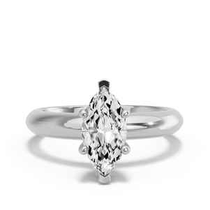 Image for Marquise Pave Basket Ring with Knife Edge Solitaire band