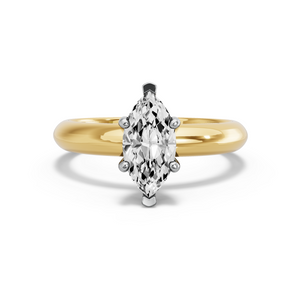 Image for Marquise Pave Basket Ring with Knife Edge Solitaire band