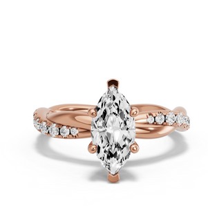 Image for Marquise Pave Basket Ring with Rope Pave band