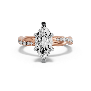 Image for Marquise Pave Basket Ring with Rope Pave band