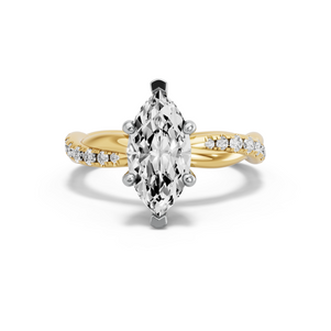 Image for Marquise Pave Basket Ring with Rope Pave band