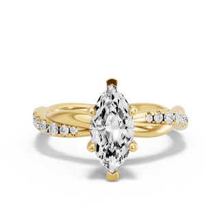 Image for Marquise Pave Basket Ring with Rope Pave band
