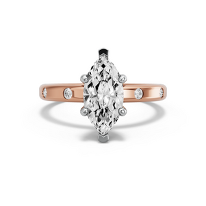 Image for Marquise Pave Basket Ring with Sleek Accent band