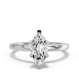 Image for Marquise Pave Basket Ring with Solitaire band