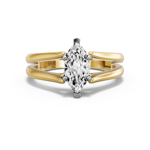 Image for Marquise Pave Basket Ring with Split Ring Solitaire band