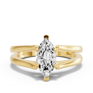 Image for Marquise Pave Basket Ring with Split Ring Solitaire band