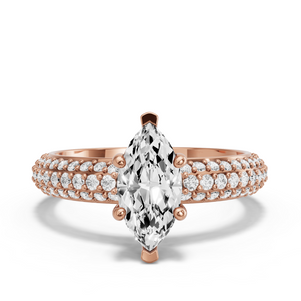 Image for Marquise Pave Basket Ring with Triple Row Pave band