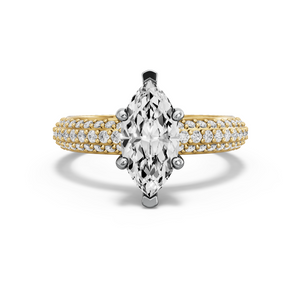 Image for Marquise Pave Basket Ring with Triple Row Pave band