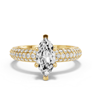 Image for Marquise Pave Basket Ring with Triple Row Pave band