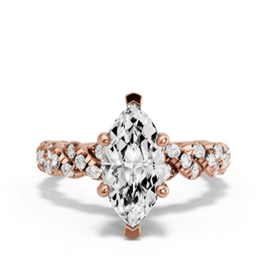 Image for Marquise Pave Basket Ring with Twist Pave band