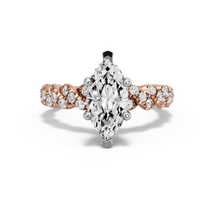 Image for Marquise Pave Basket Ring with Twist Pave band