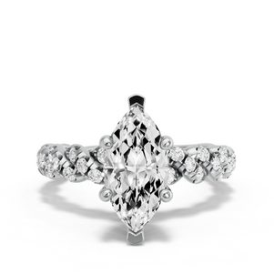 Image for Marquise Pave Basket Ring with Twist Pave band