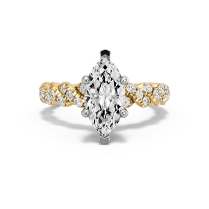 Image for Marquise Pave Basket Ring with Twist Pave band