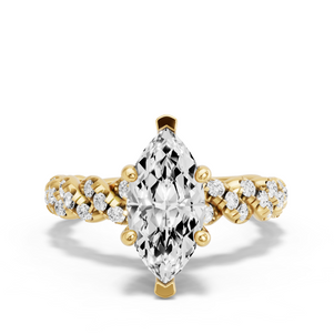 Image for Marquise Pave Basket Ring with Twist Pave band