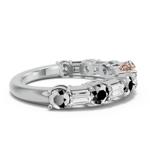 Image for Oval Pave Basket Ring with Alternating Baguette band