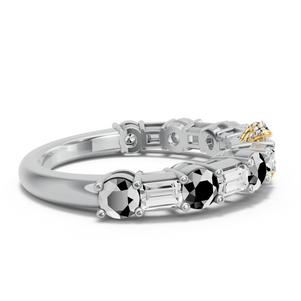 Image for Oval Pave Basket Ring with Alternating Baguette band