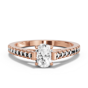 Image for Oval Pave Basket Ring with Cathedral Pave band