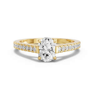Image for Oval Pave Basket Ring with Cathedral Pave band
