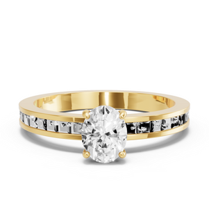 Image for Oval Pave Basket Ring with Channel band