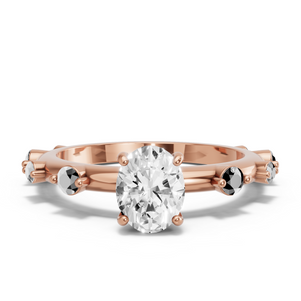 Image for Oval Pave Basket Ring with Floating Station band