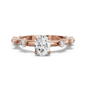 Image for Oval Pave Basket Ring with Floating Station band
