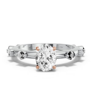 Image for Oval Pave Basket Ring with Floating Station band