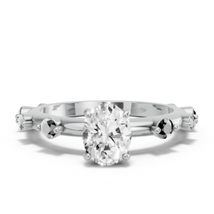 Image for Oval Pave Basket Ring with Floating Station band