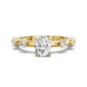 Image for Oval Pave Basket Ring with Floating Station band