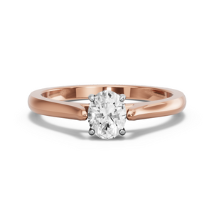 Image for Oval Pave Basket Ring with Knife Edge Cathedral band