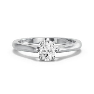 Image for Oval Pave Basket Ring with Knife Edge Cathedral band