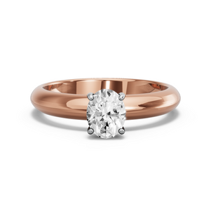 Image for Oval Pave Basket Ring with Knife Edge Solitaire band