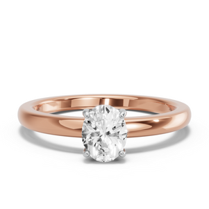 Image for Oval Pave Basket Ring with Solitaire band