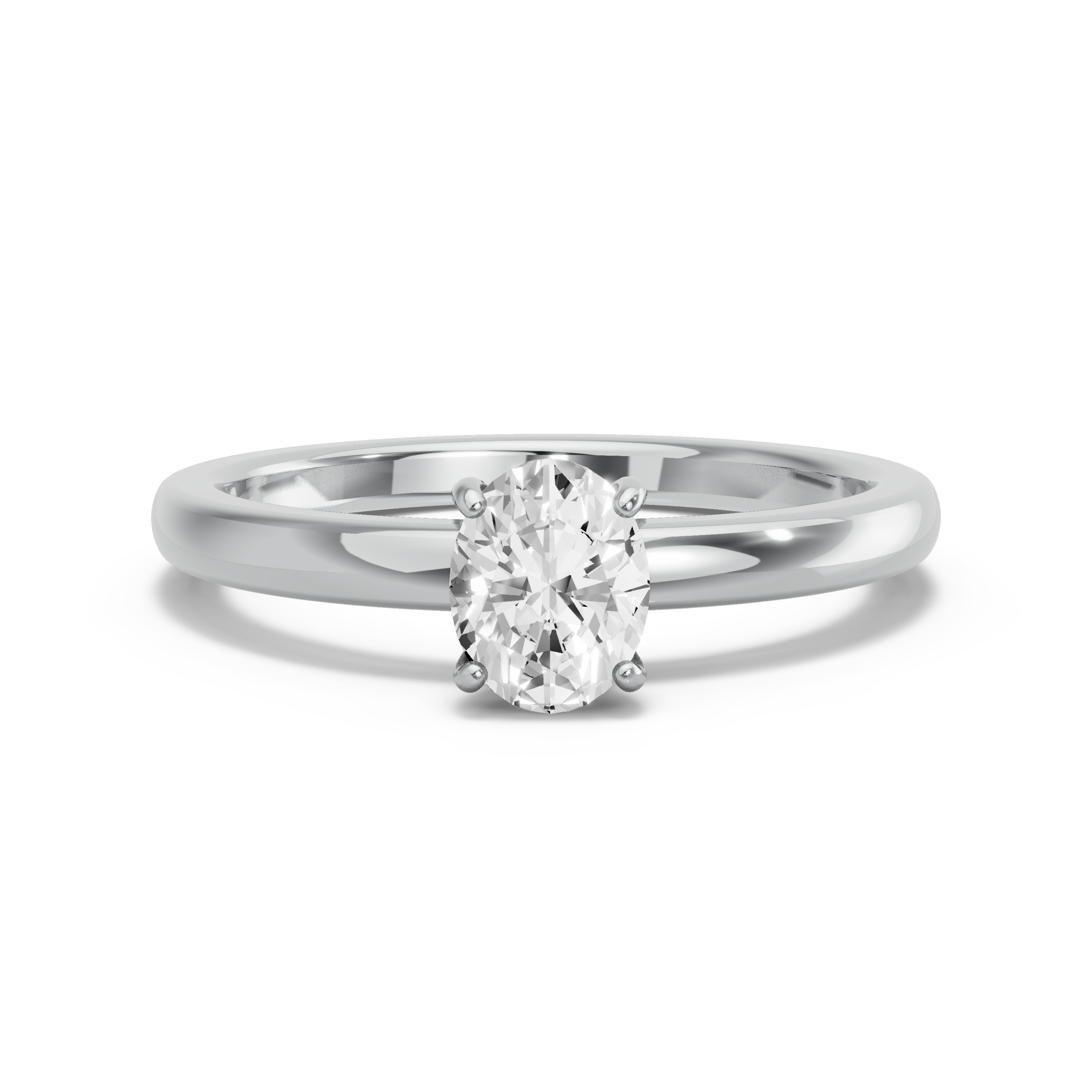 Image for Oval Pave Basket Ring with Solitaire band