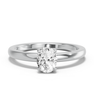 Image for Oval Pave Basket Ring with Solitaire band