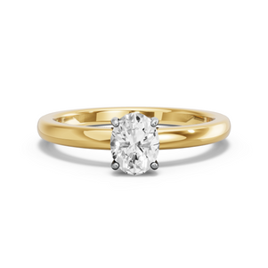 Image for Oval Pave Basket Ring with Solitaire band